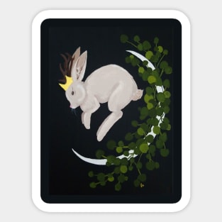 Jackalope King Jumps Over the Moon Sticker